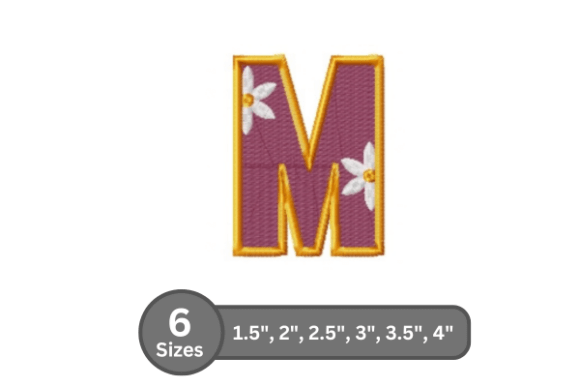 Daisy Joy Alphabet -M: A Charming Touch for Personalized Embroidery