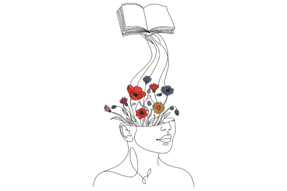 Floral Book Mind: A Seasonal Embroidery Design for Holiday Cheer and Everyday Charm