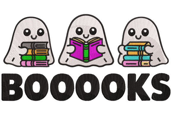 Ghosts with Books: Embroidery Design Review