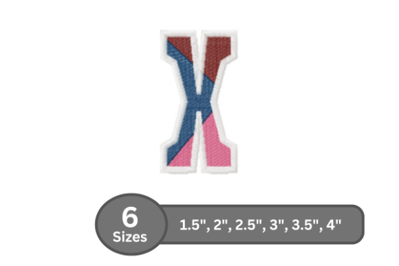 Street Varsity Alphabet - X: A Smart Addition for Etsy Embroidery Sellers