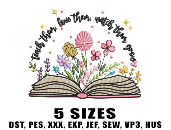 Teacher Wildflowers: A Fresh Embroidery Design for Boutique Apparel