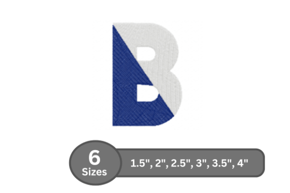 Twin Fill Alphabet -B: A Playful Yet Professional Embroidery Choice for Small Business Merch