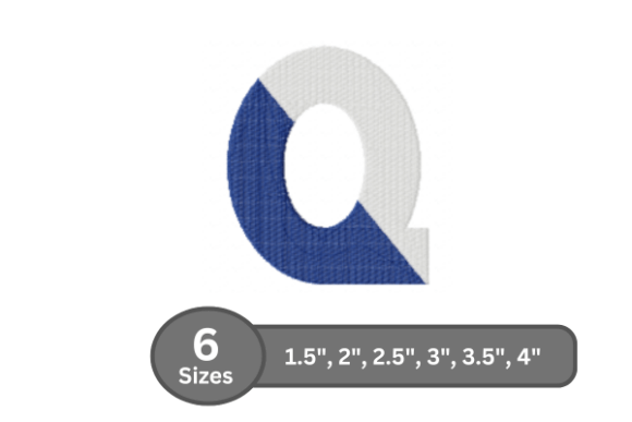 Twin Fill Alphabet -Q: A Playful Touch for Custom Embroidery